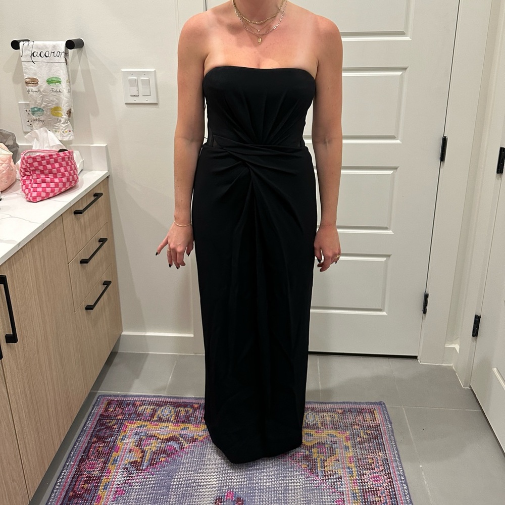 Marchesa Black Strapless Gown